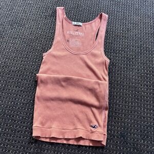 Vtg Hollister Cami Tank Womens M Orange Y2K  Coquette Racerback